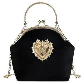 Diamond Retro Style Women Shoulder Medium Size Zipper Handbag