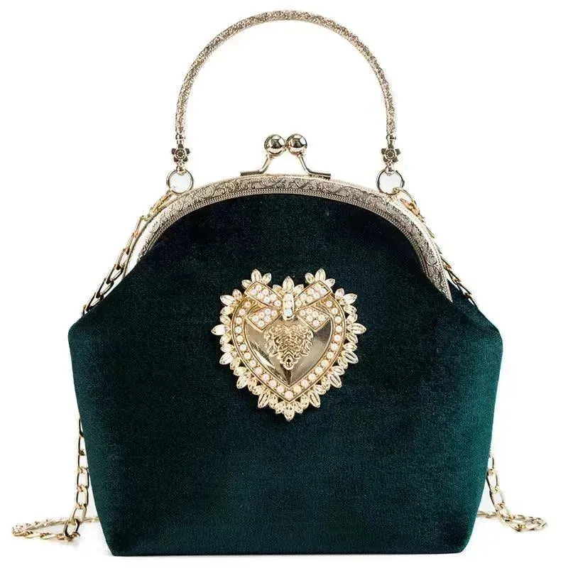 Diamond Retro Style Women Shoulder Medium Size Zipper Handbag