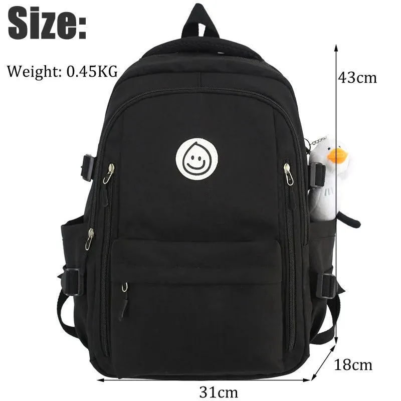 Double Zipper Trendy School Bag - Laptop Cool Backpack For Women - GCBRA49