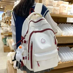 Double Zipper Trendy School Bag - Laptop Cool Backpack For Women - GCBRA49