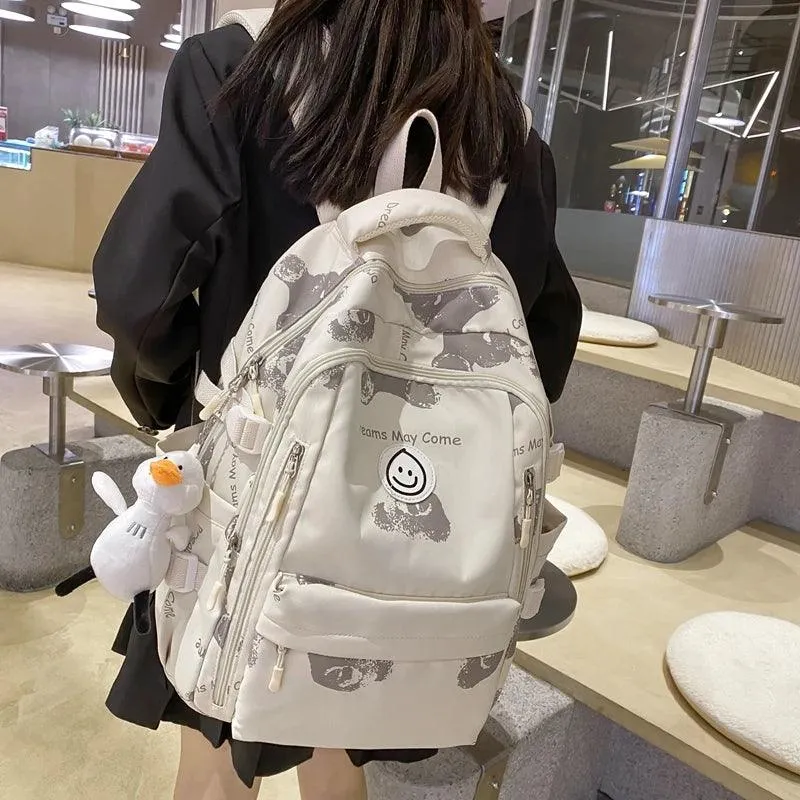 Double Zipper Trendy School Bag - Laptop Cool Backpack For Women - GCBRA49