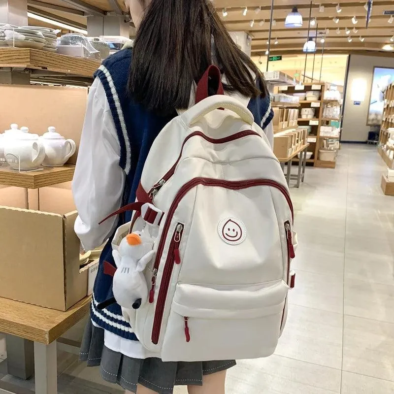 Double Zipper Trendy School Bag - Laptop Cool Backpack For Women - GCBRA49