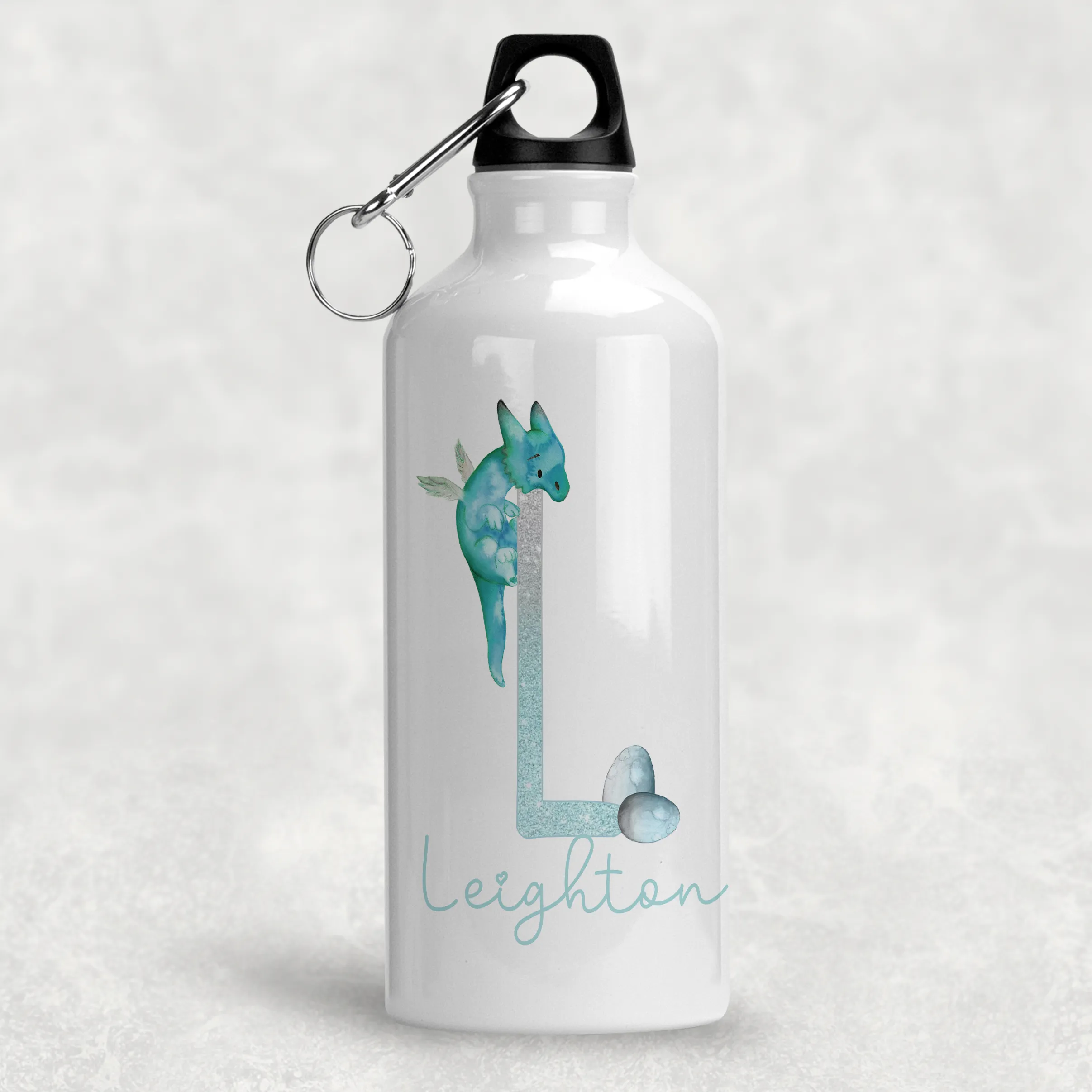 Dragon Alphabet Personalised Aluminium Water Bottle 400/600ml