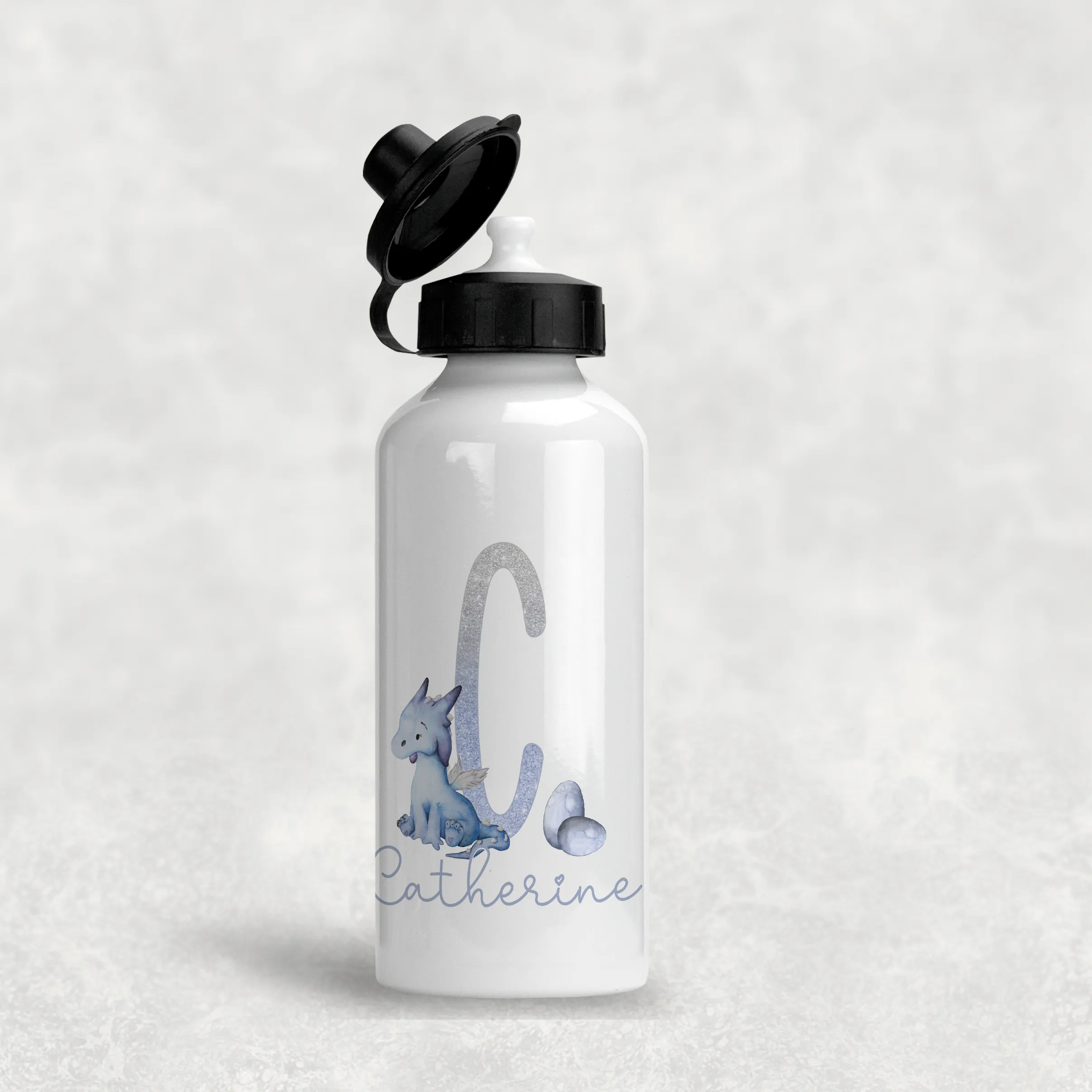 Dragon Alphabet Personalised Aluminium Water Bottle 400/600ml