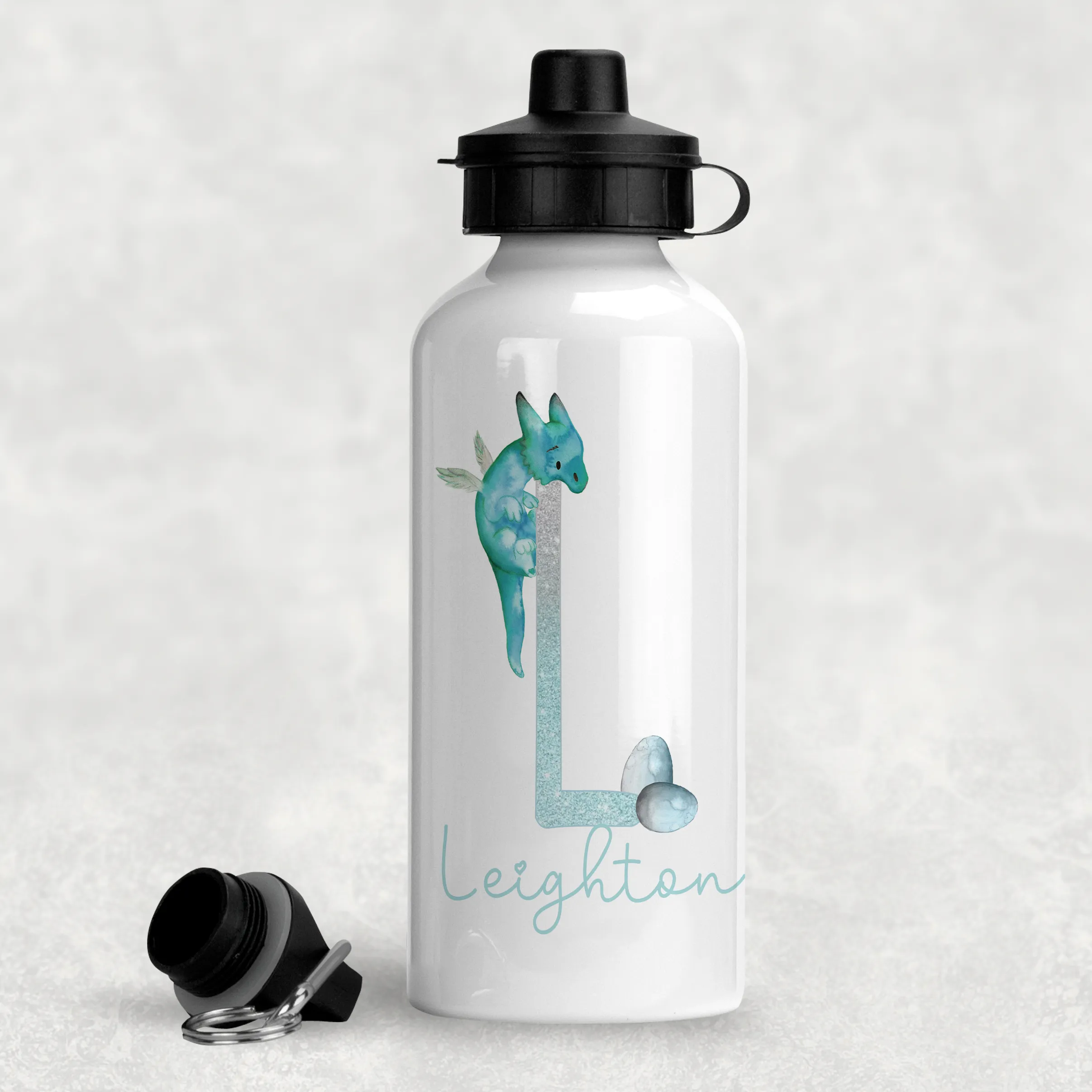 Dragon Alphabet Personalised Aluminium Water Bottle 400/600ml