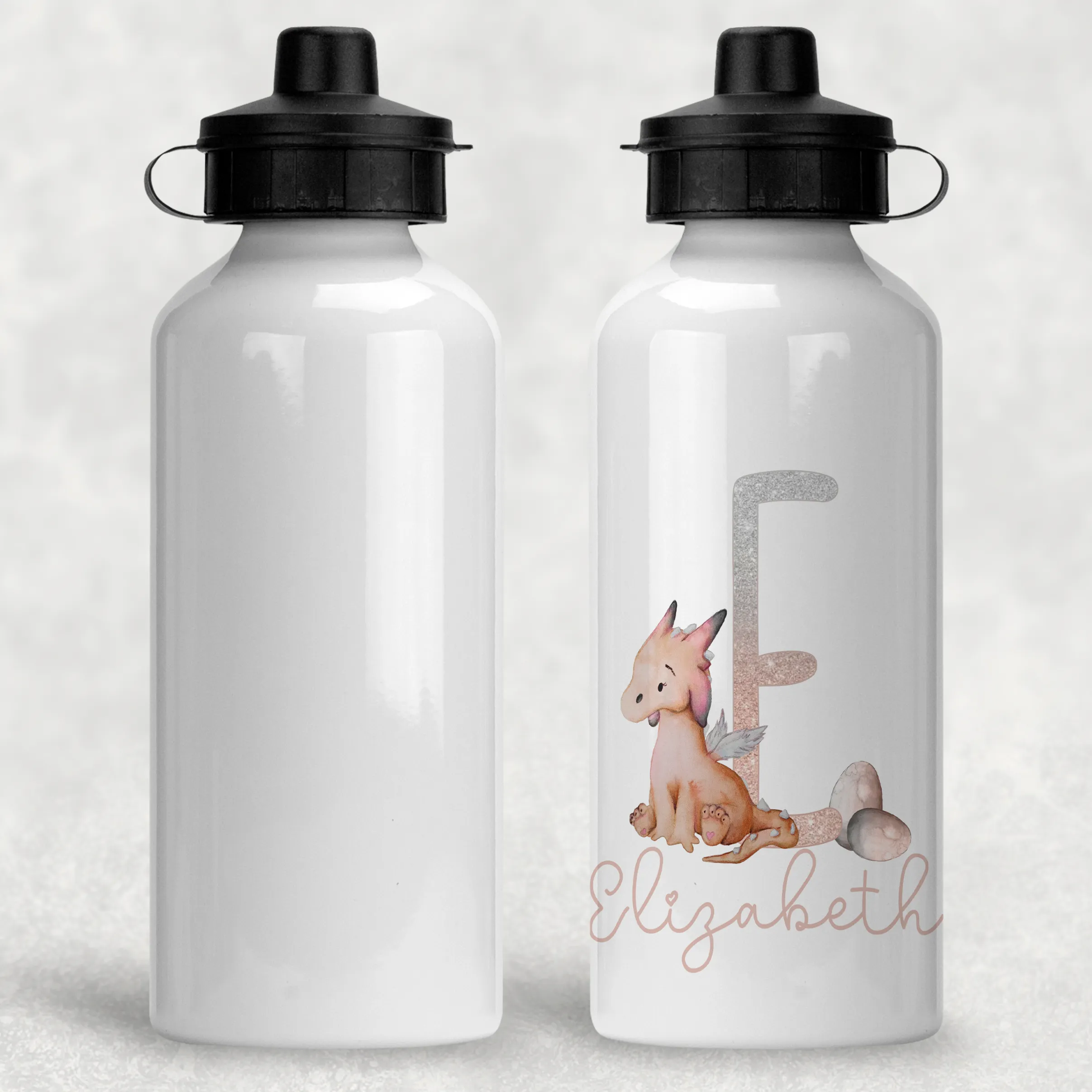 Dragon Alphabet Personalised Aluminium Water Bottle 400/600ml