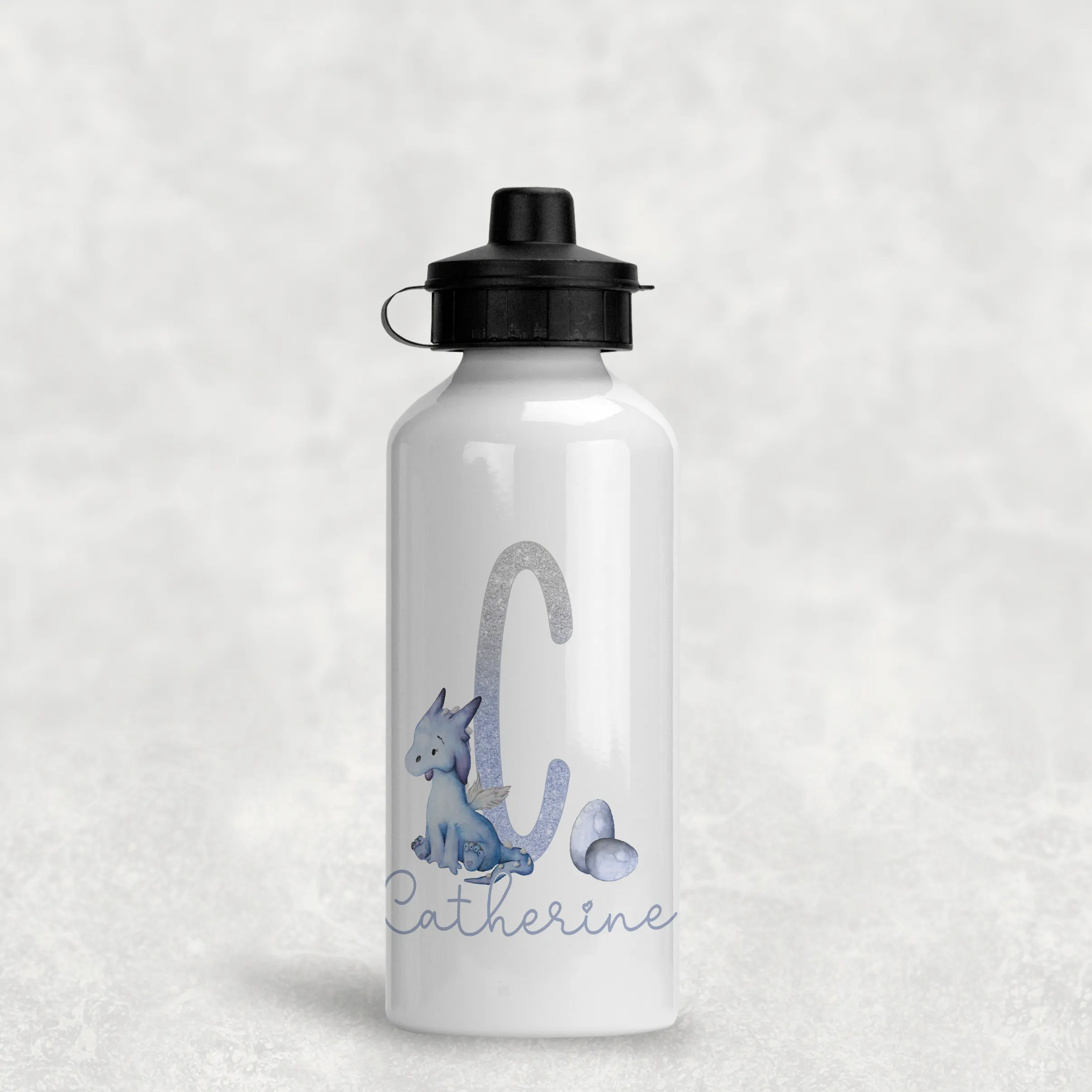 Dragon Alphabet Personalised Aluminium Water Bottle 400/600ml