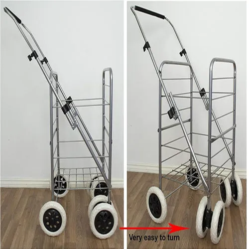 Eagle London Deluxe Two Tone Suede Shopping Trolley 6 Wheels