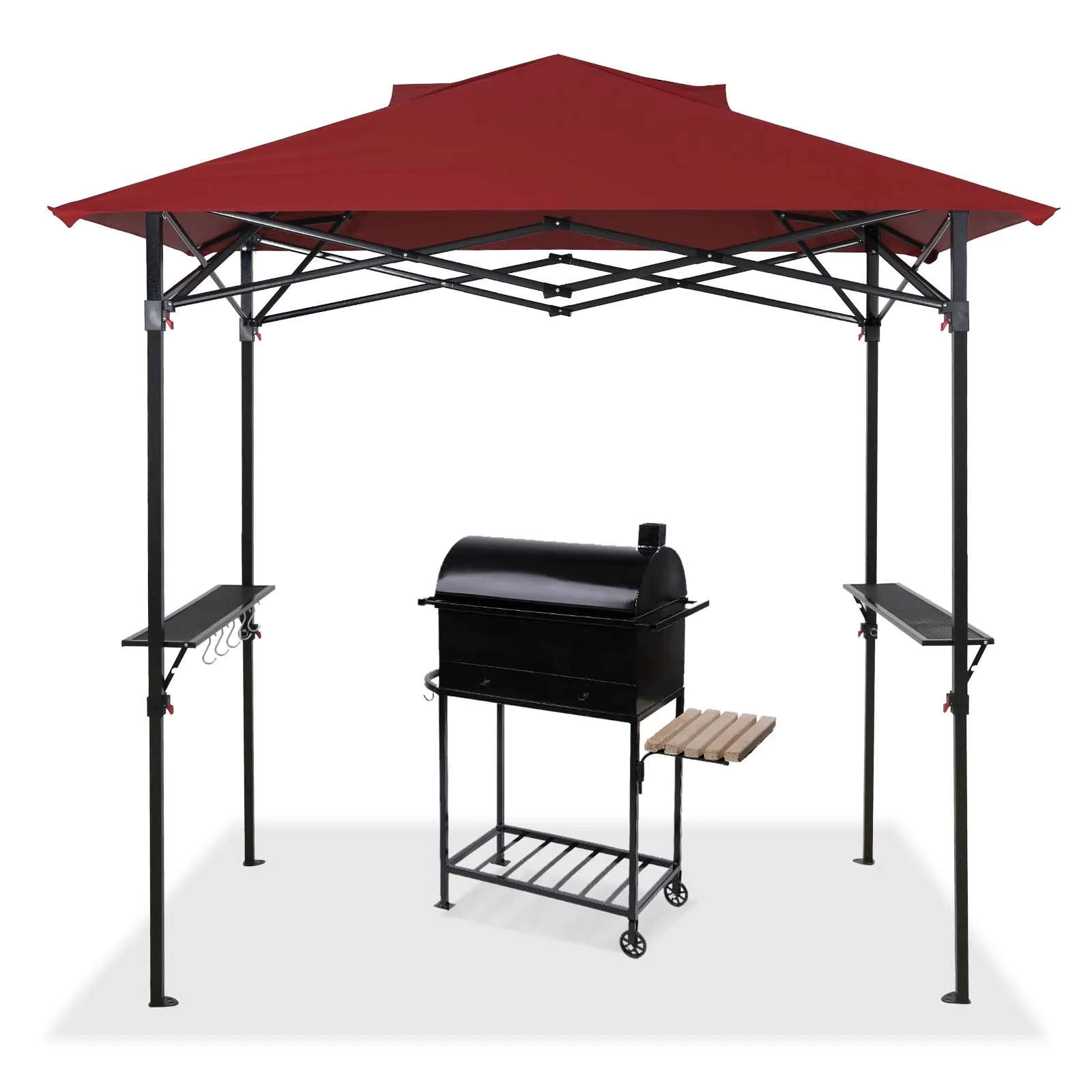 EAGLE PEAK 8x5 Pop up Grill Gazebo with Wheeled Bag, Instant Outdoor BBQ Canopy with Air Vent for Barbeque