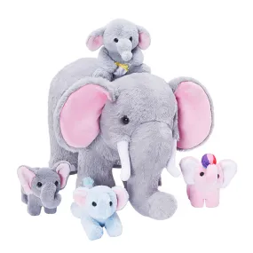 Elephant Family Plush Toy Set with 4 Pieces Baby Gift Set