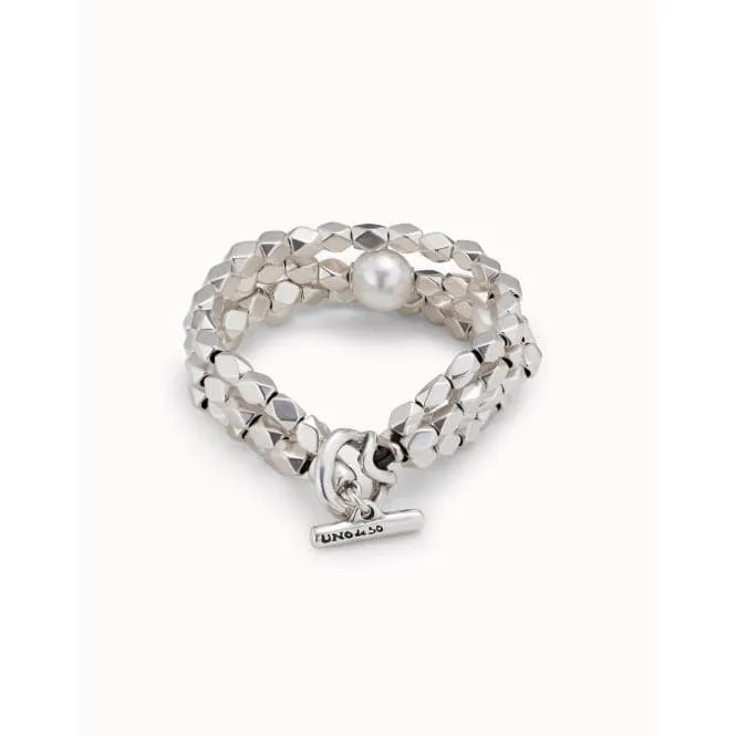 Endpearl White Metal Pearl Shell Bracelet