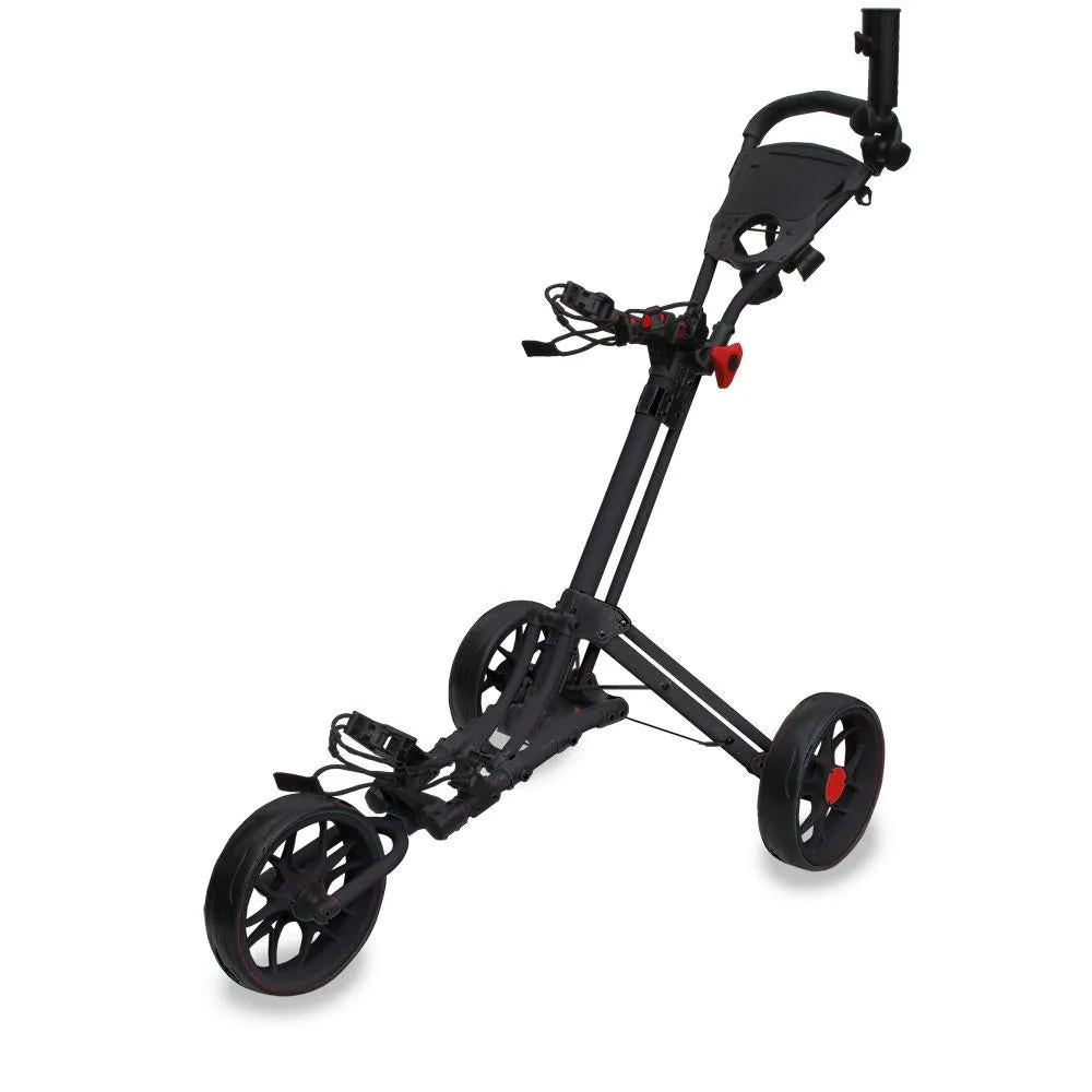 EzeGlide Smart Fold 3-Wheel Push Trolley - Black