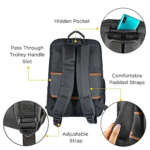 Funk For Hire Printed Leatherette 15.6" inch Laptop Backpack with USB Charging Port - Teal and Black