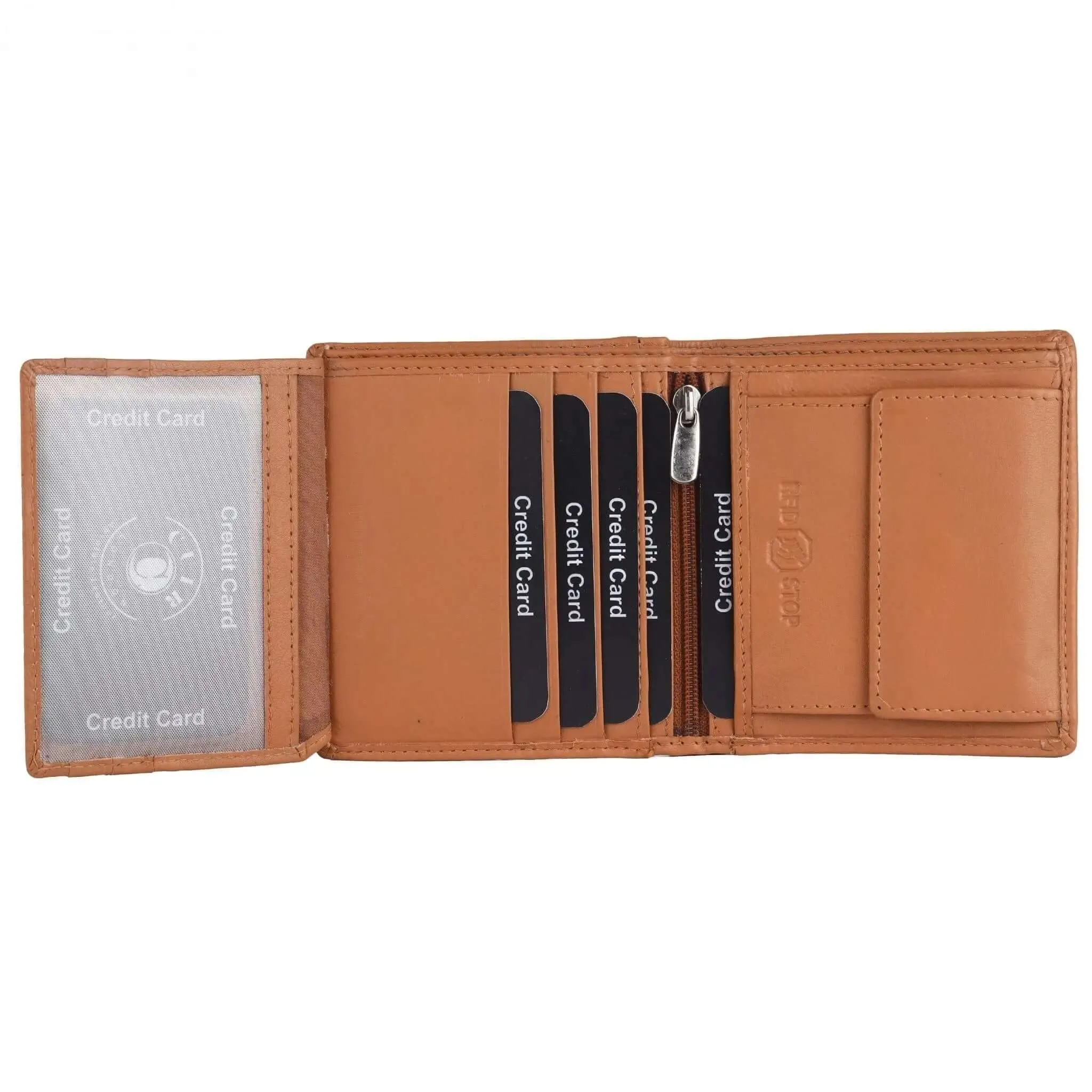 Genuine Brown Leather RFID Wallet for Men | Buff and Cow Leather | 7 Card Slots