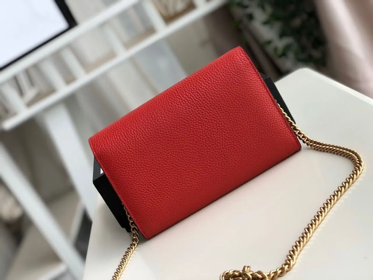 gg Marmont Mini Chain Bag Red For Women 7.9in/20cm gg