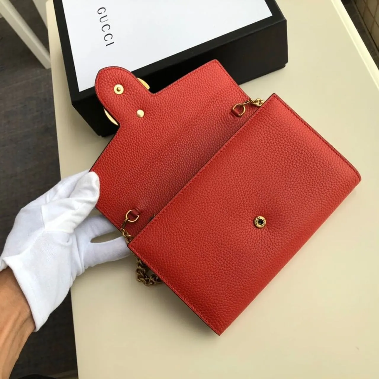 gg Marmont Mini Chain Bag Red For Women 7.9in/20cm gg