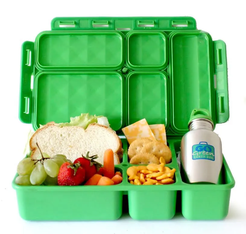 Go Green Lunch Box - Green Camo with Blue Box