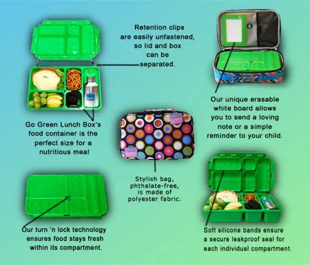 Go Green Lunch Box - Green Camo with Blue Box