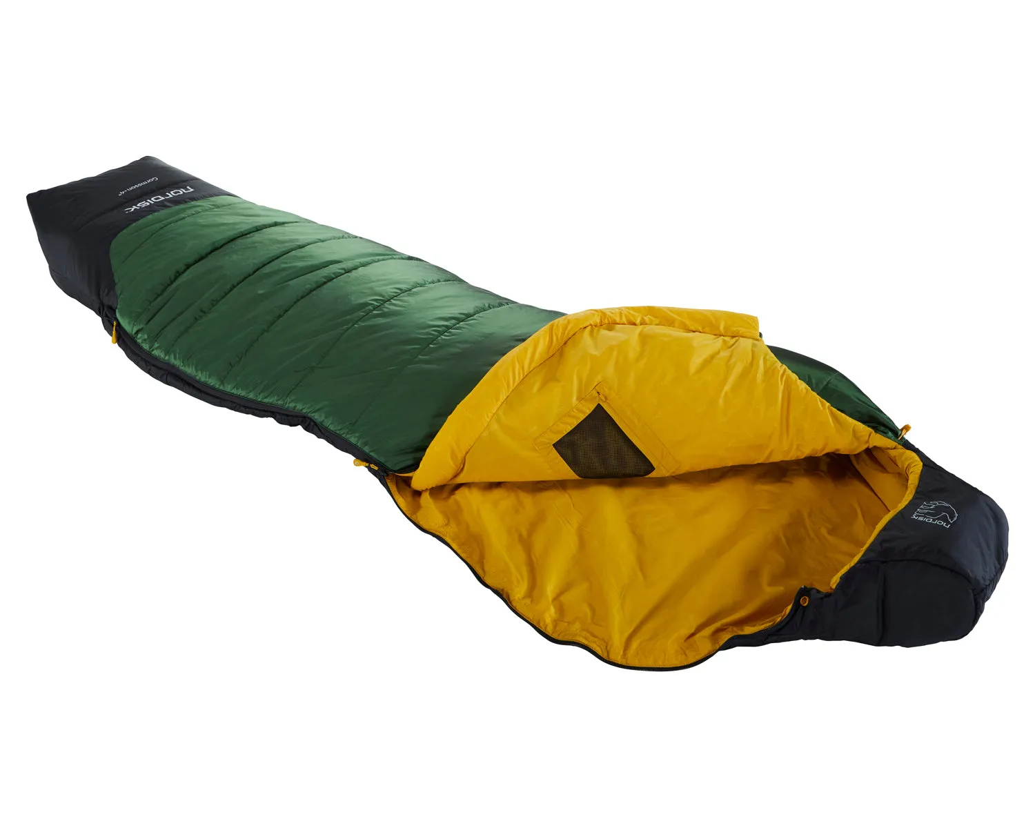 Gormsson  4° Curve sleeping bag - Artichoke Green/Mustard Yellow/Black