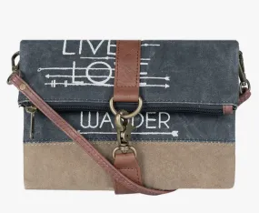 Gray Live Love Foldover Bag