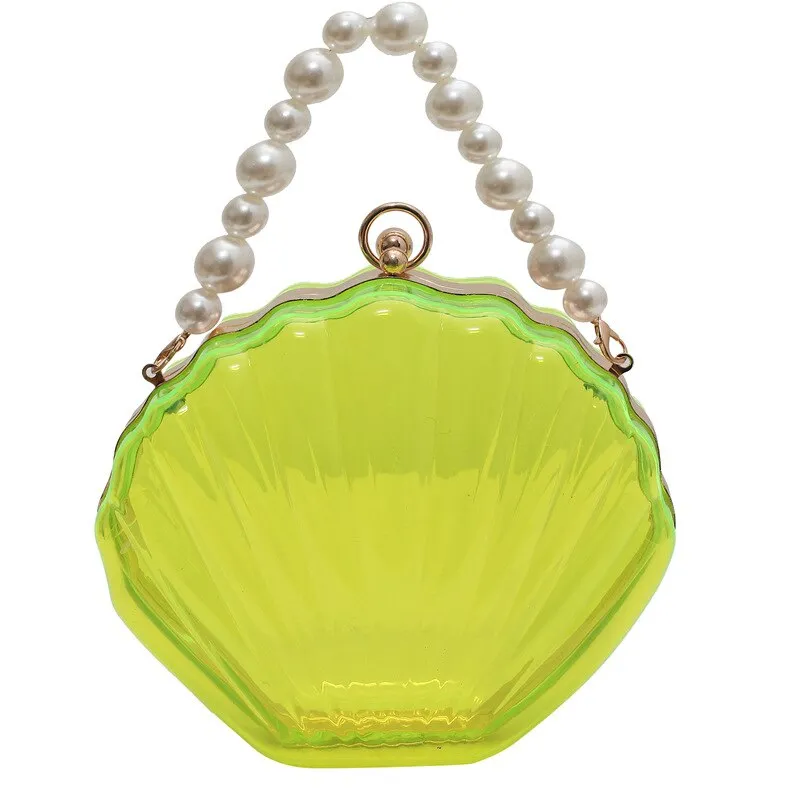 Handbag - Beautiful Transparent Shell with Pearls