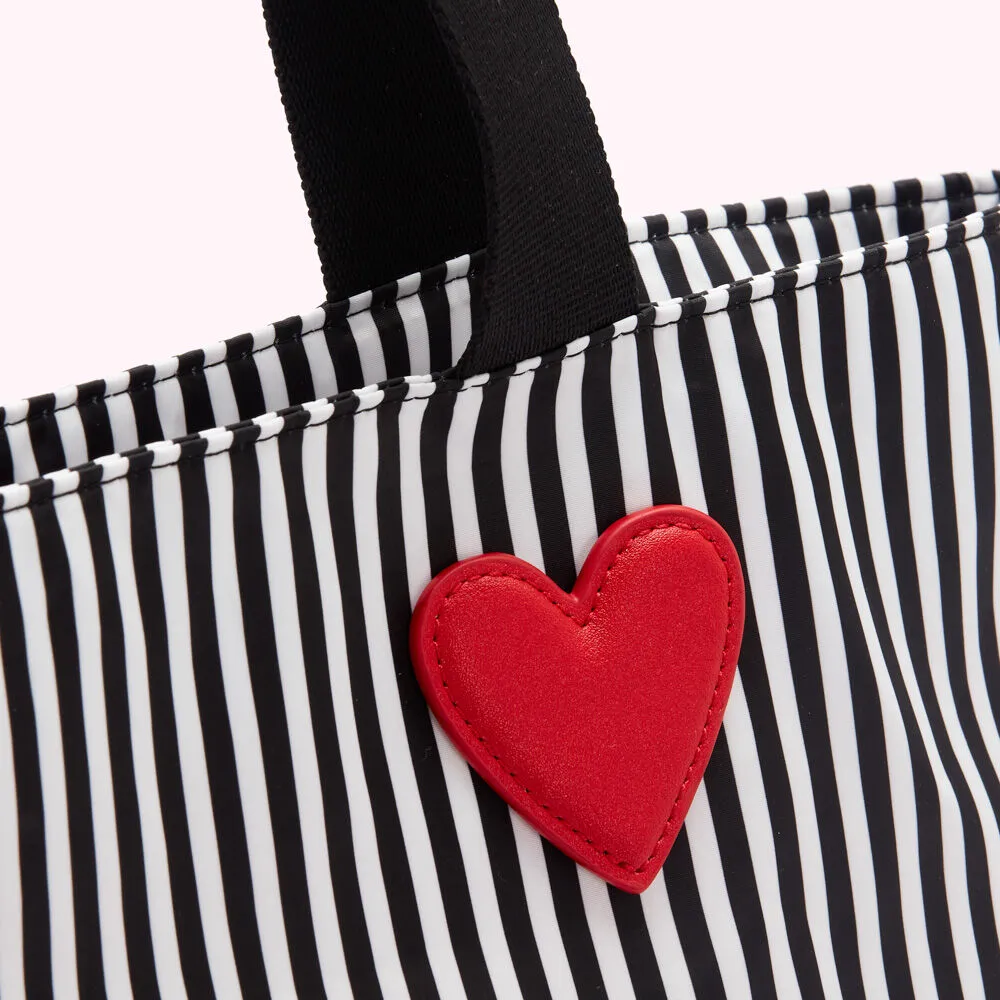 HEART AND STRIPES NYLON BEA TOTE