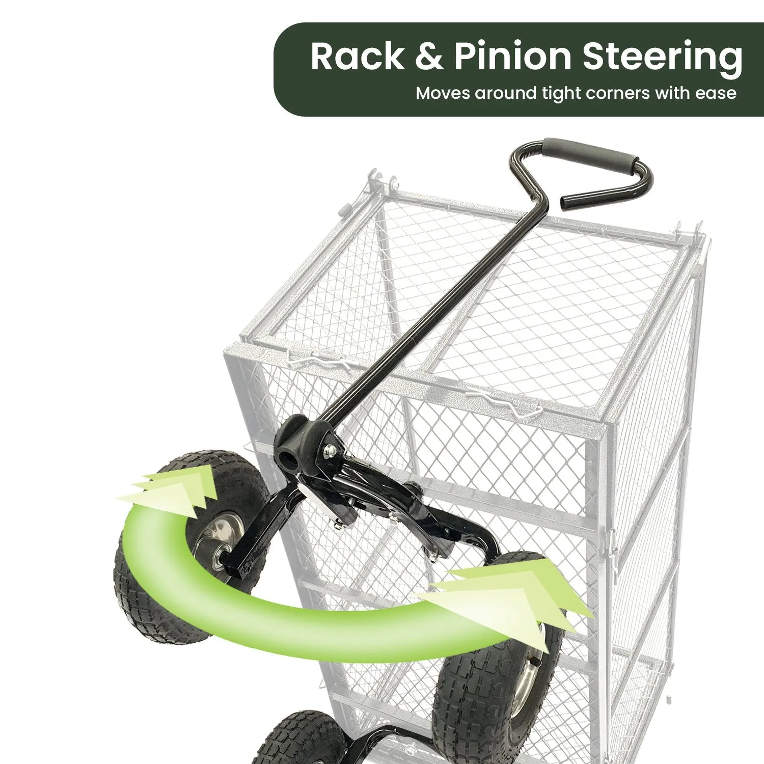 Heavy-Duty Steel Mesh Garden Trolley Cart with 300kg Capacity