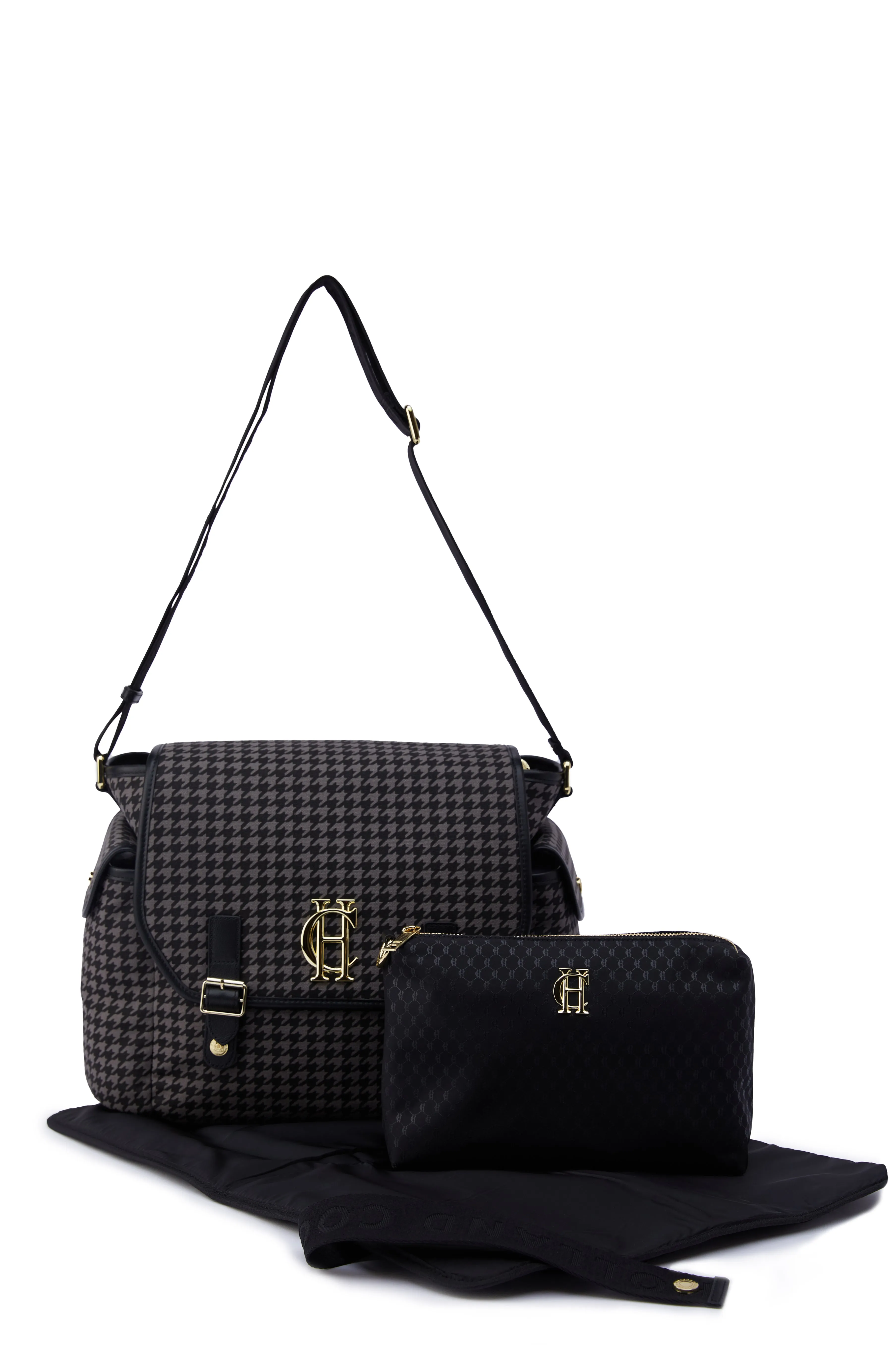 Hudson Changing Bag (Grey Houndstooth)