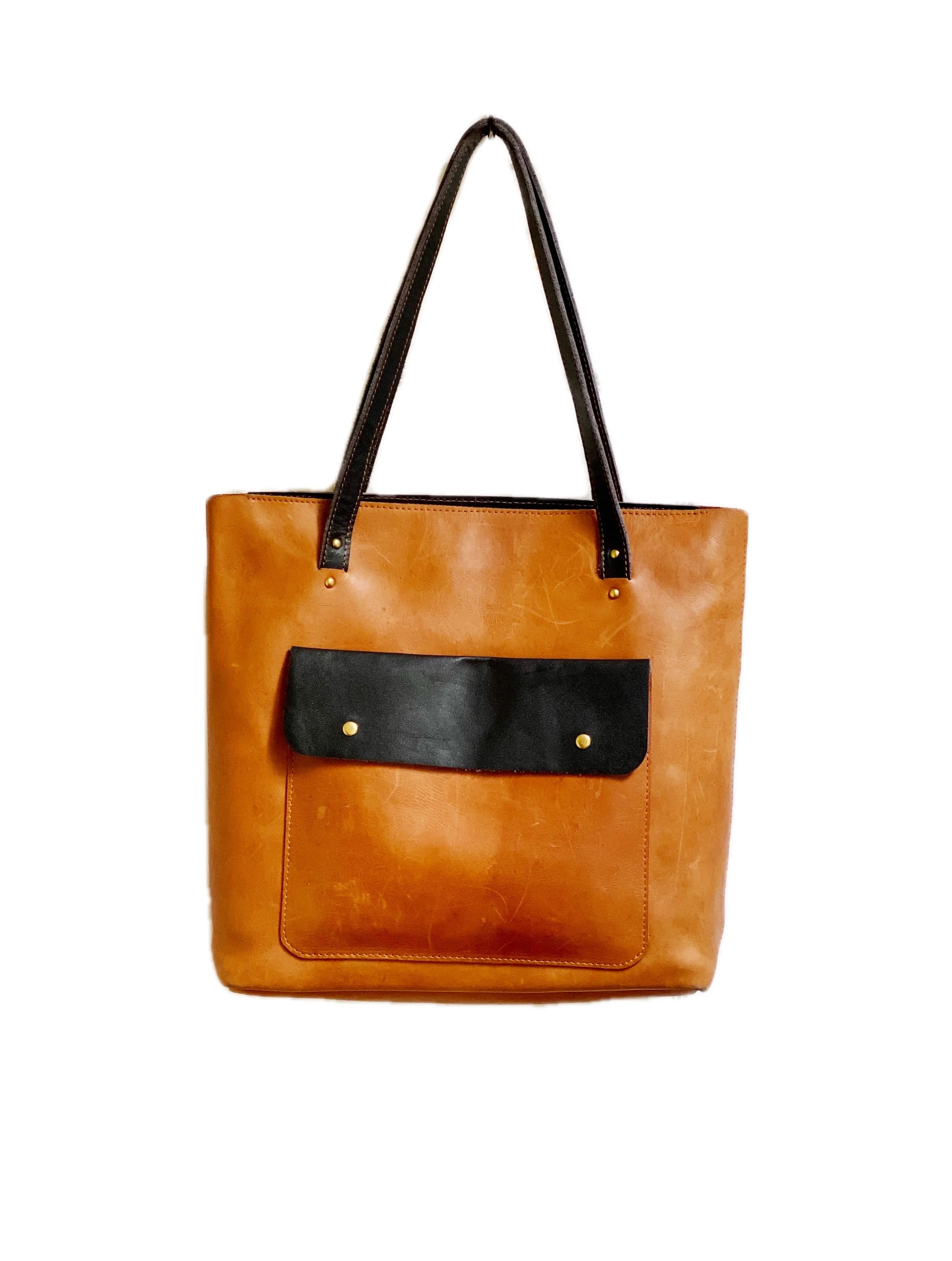 HULE TOTE: BROWN LEATHER