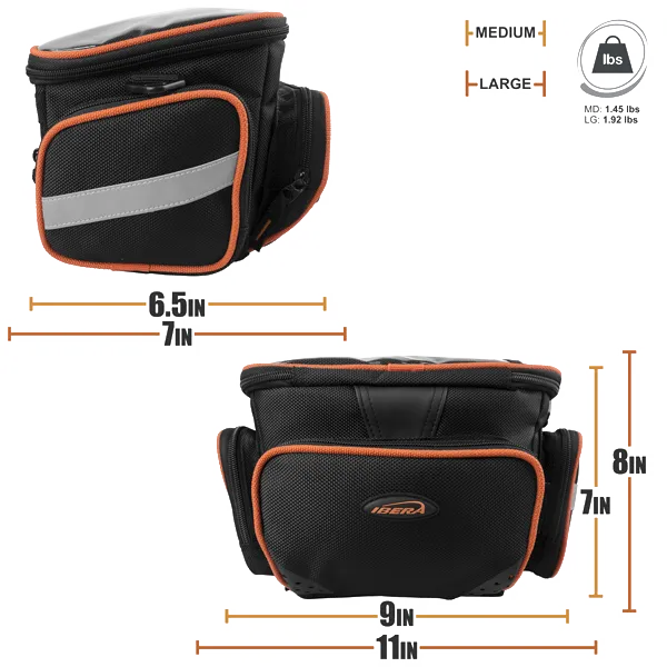 IBERA All-Weather Handlebar Bag - Medium | IB-HB4