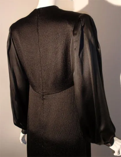 JAMES GALANOS Circa 1960s Black Silk Gown