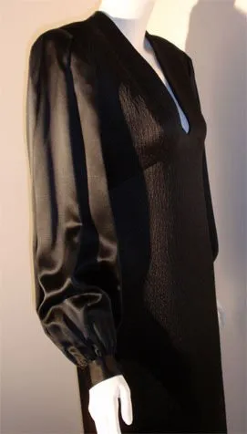 JAMES GALANOS Circa 1960s Black Silk Gown