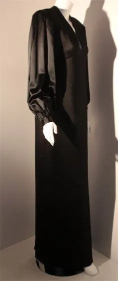 JAMES GALANOS Circa 1960s Black Silk Gown