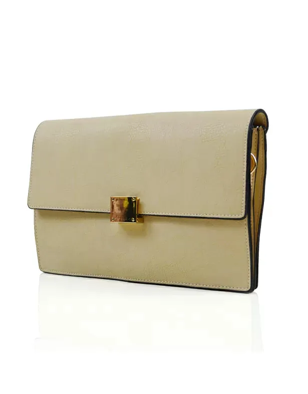 JORDAN EVENING PURSE SHOULDER STRAP CLUTCH BAG IN NUDE SYNTHETIC LEATHER