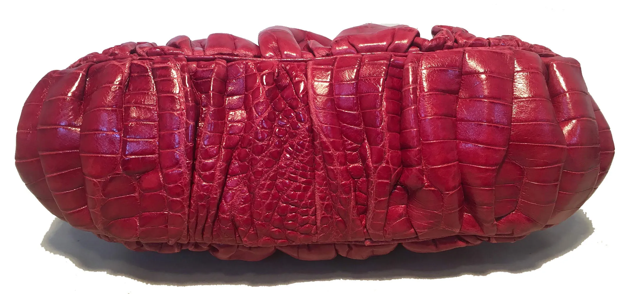 Judith Leiber Small Red Alligator Handbag