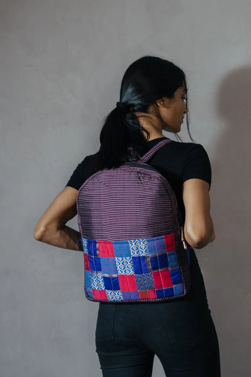 Kaushiki Petite Silk Patchwork Backpack