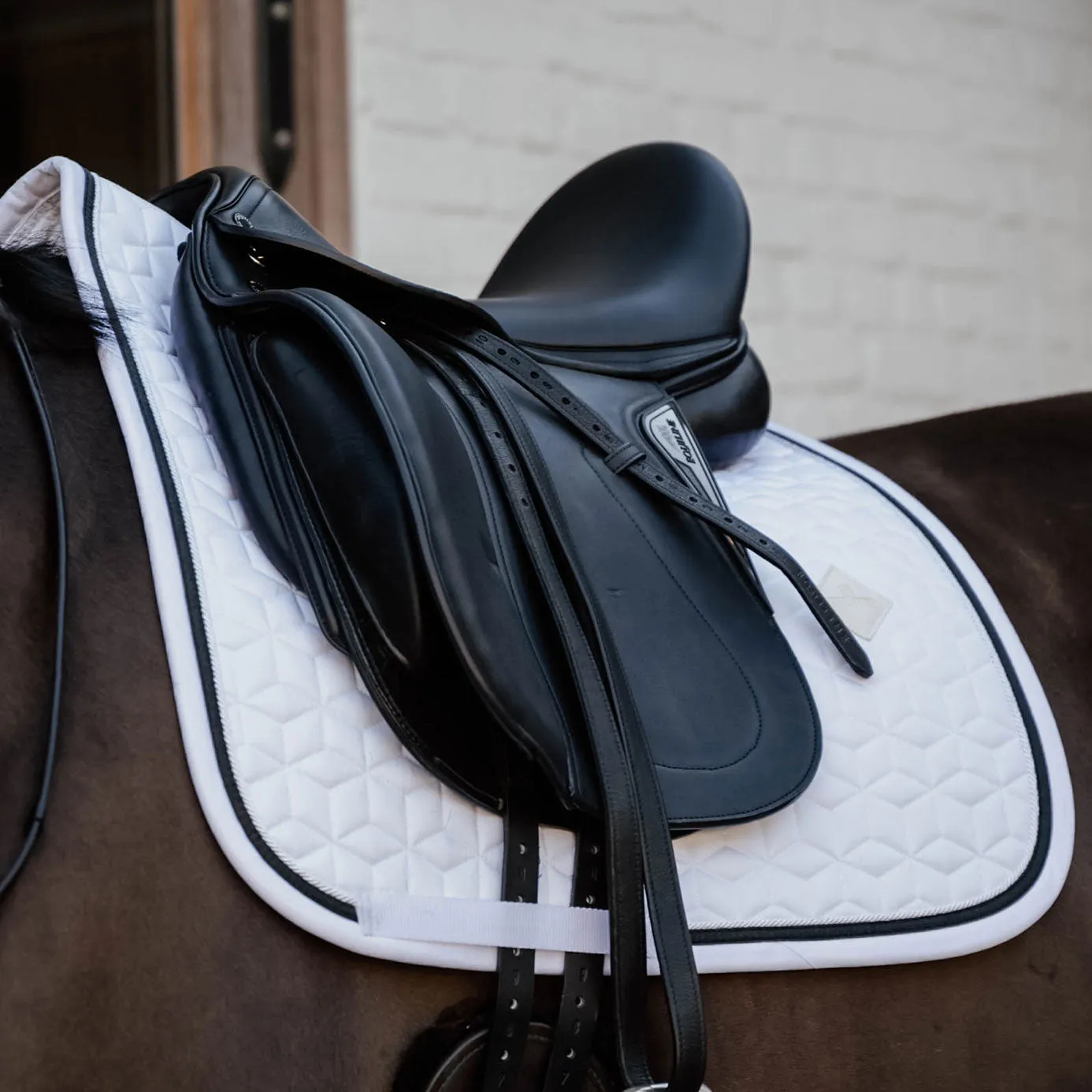 Kentucky Horsewear Glitter Rope Dressage Saddle Cloth - White/Black