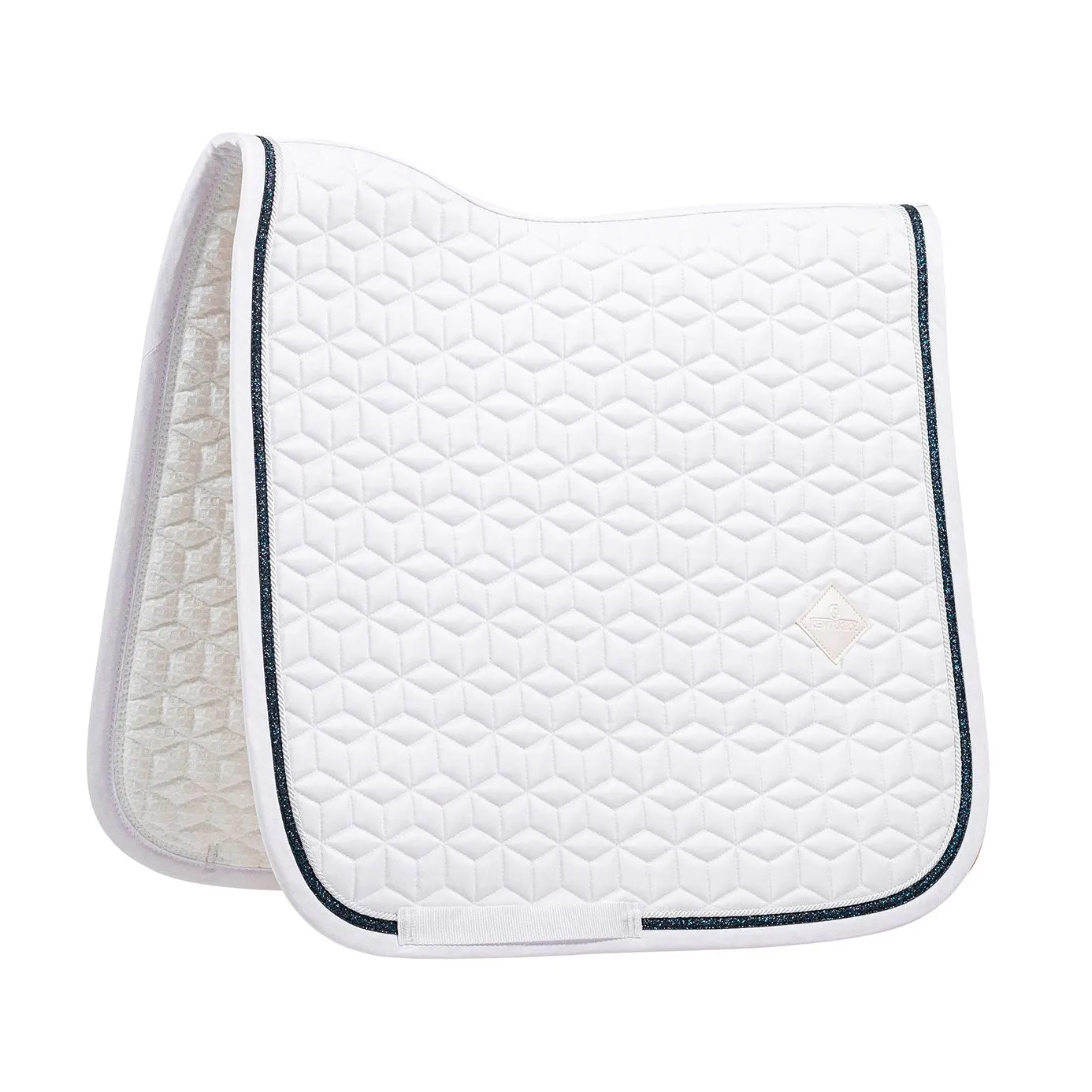 Kentucky Horsewear Glitter Rope Dressage Saddle Cloth - White/Black