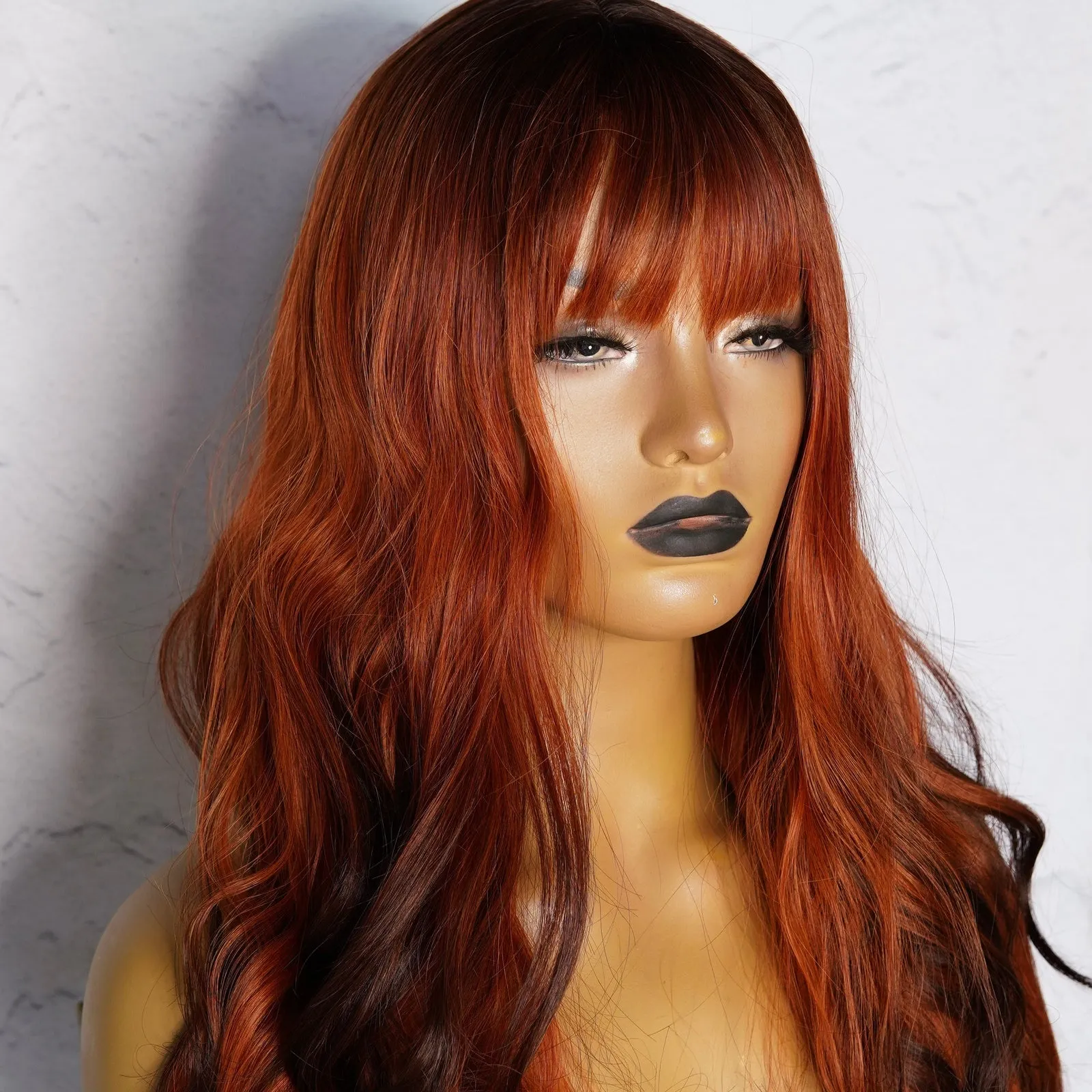 KINSLEY Ombre Red Fringe Wig