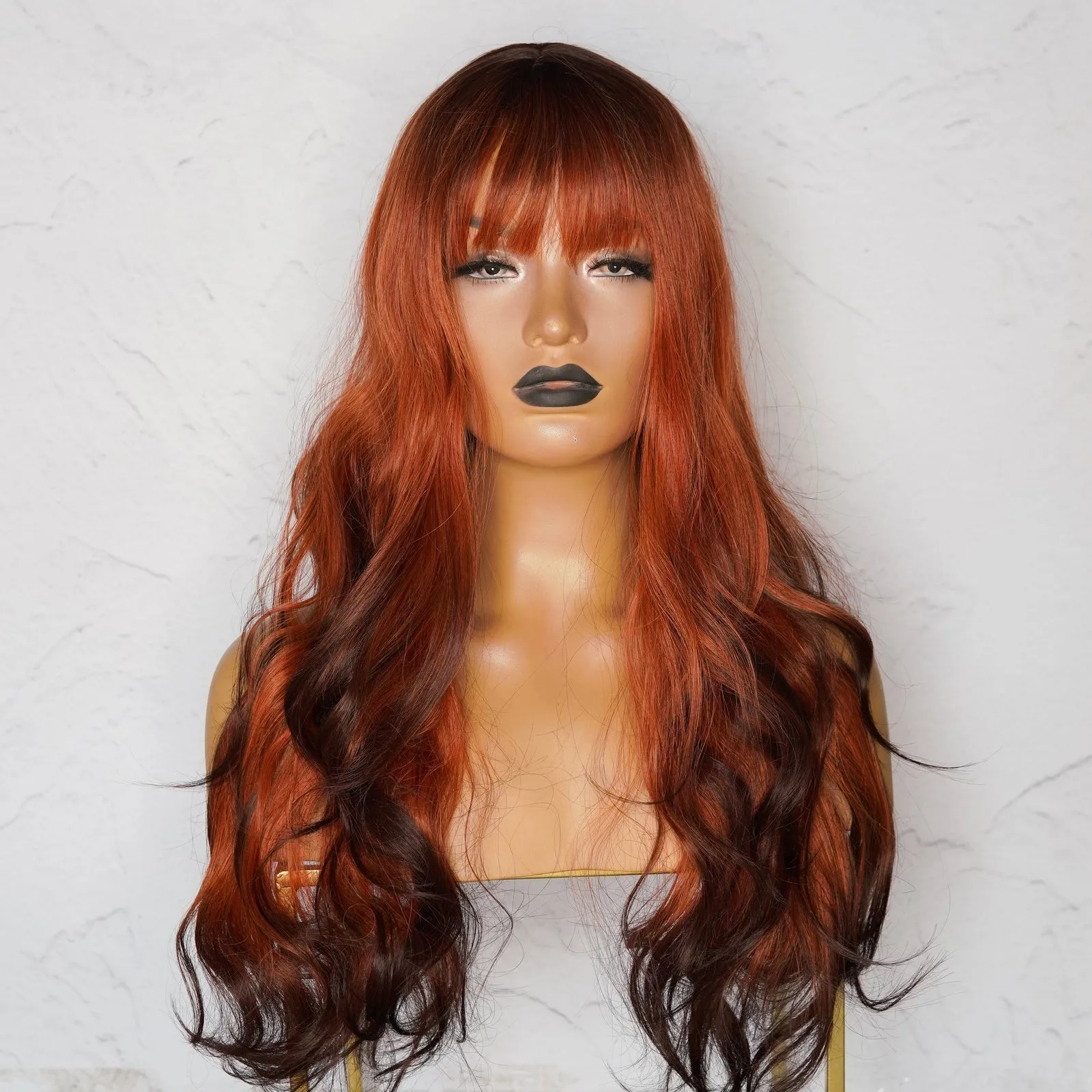 KINSLEY Ombre Red Fringe Wig