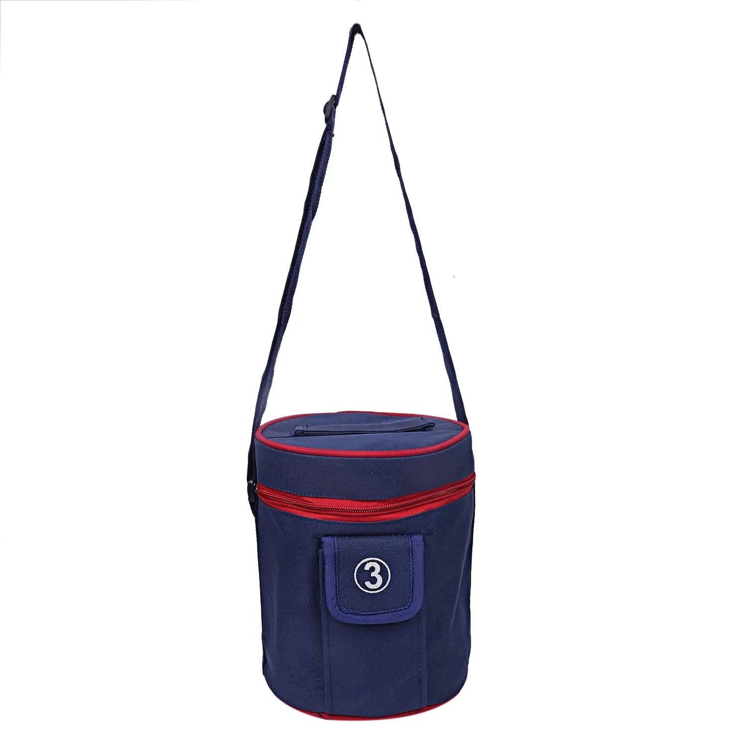 Kuber Industries Canvas Lunch Bag, Blue (Suitable for 3 Compartment)-CTKTC25997