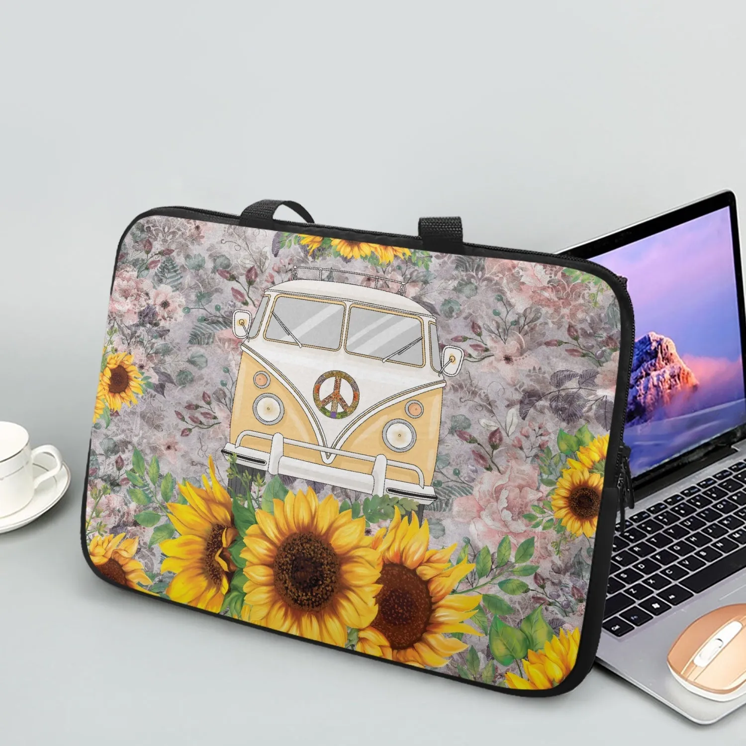 Laptop Sleeve with Handles - Sunflowers - Combi Van