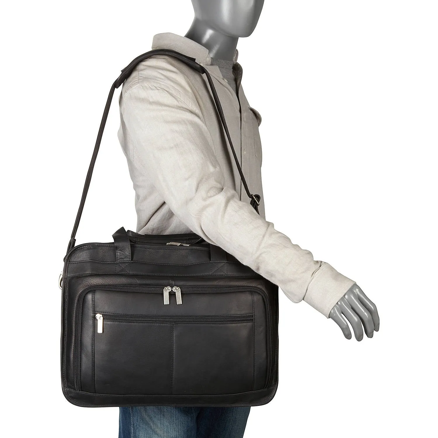 Leather Oversized Laptop Briefcase