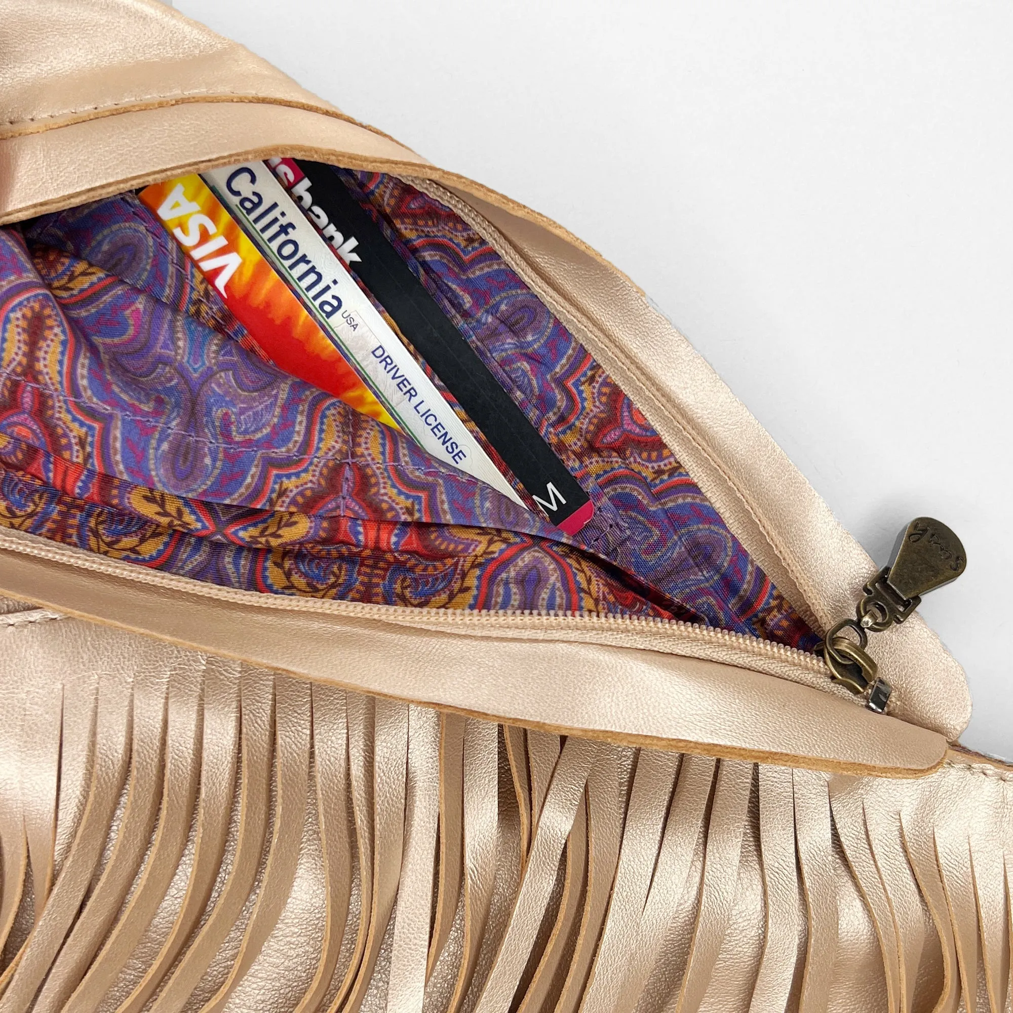 (LIVE) 24K Leather Fringe Sash Bag