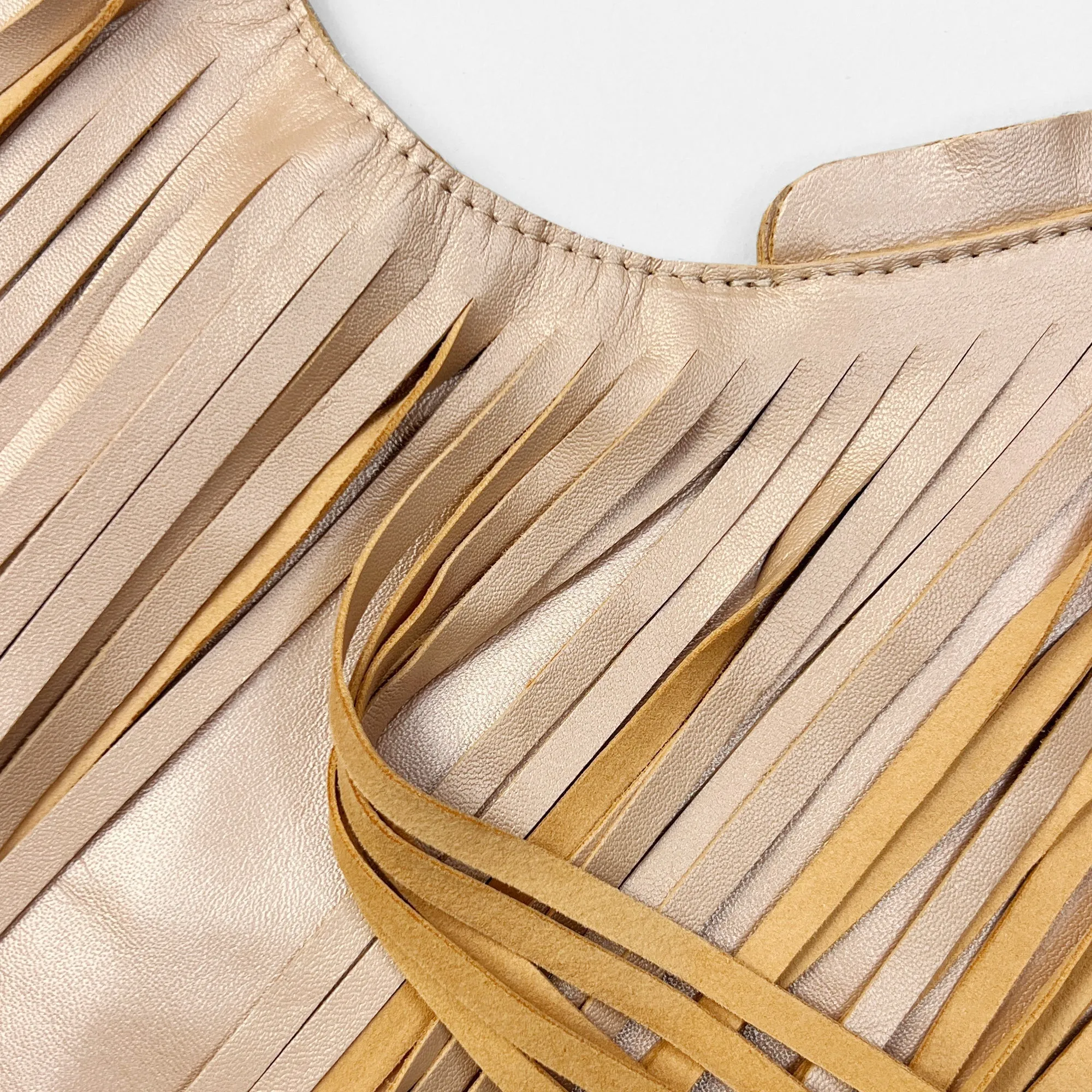 (LIVE) 24K Leather Fringe Sash Bag