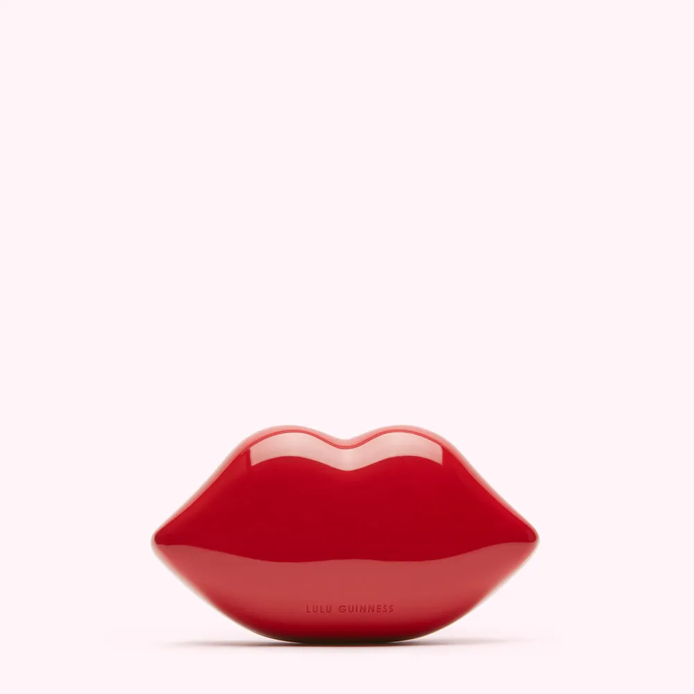 LULU RED MICRO LIPS CLUTCH BAG