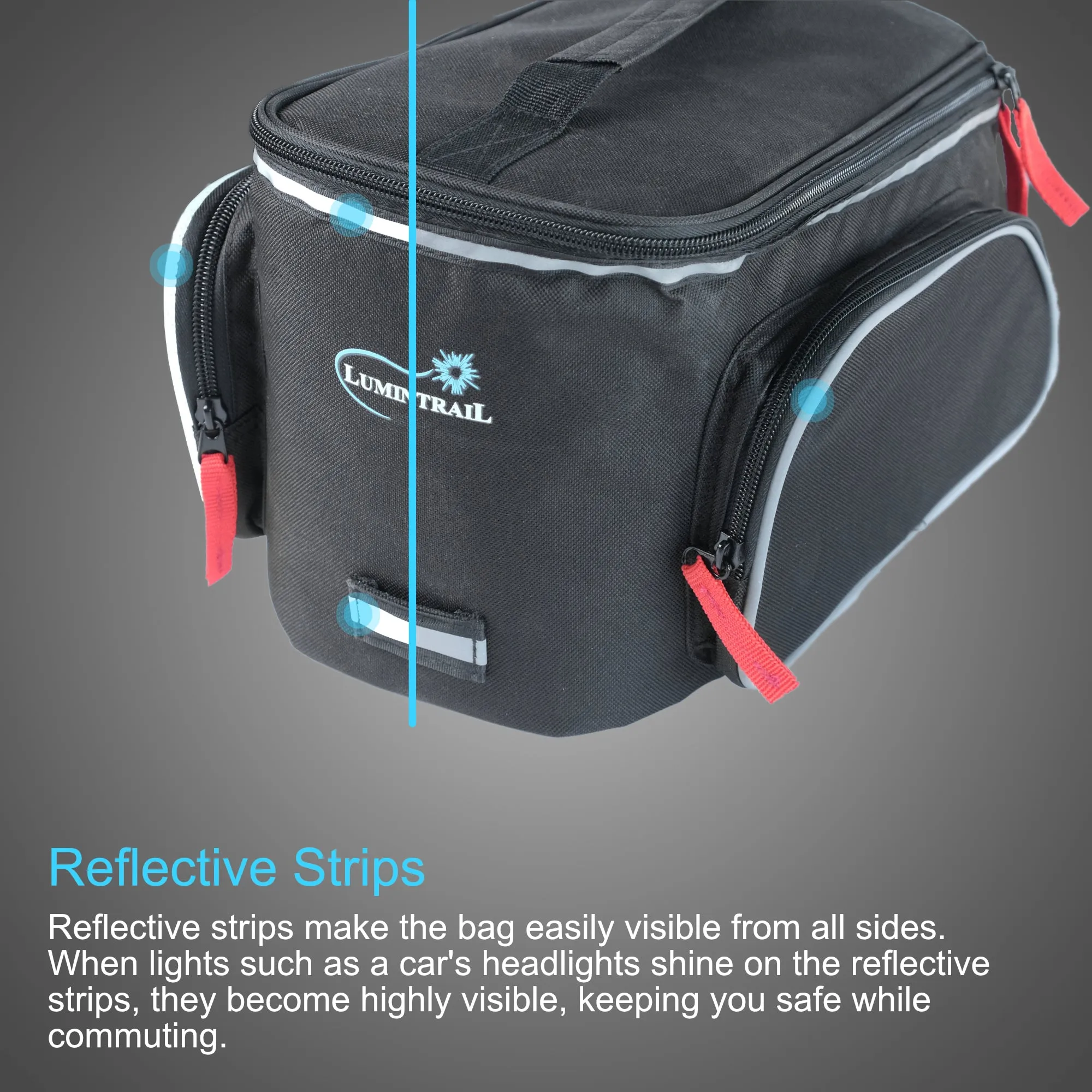 Lumintrail Bike Trunk Bag Rear Bicycle Rack Bag Pannier with Rain Cover