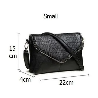 Luxury CrocLeather Chain Tote Crossbody Bag