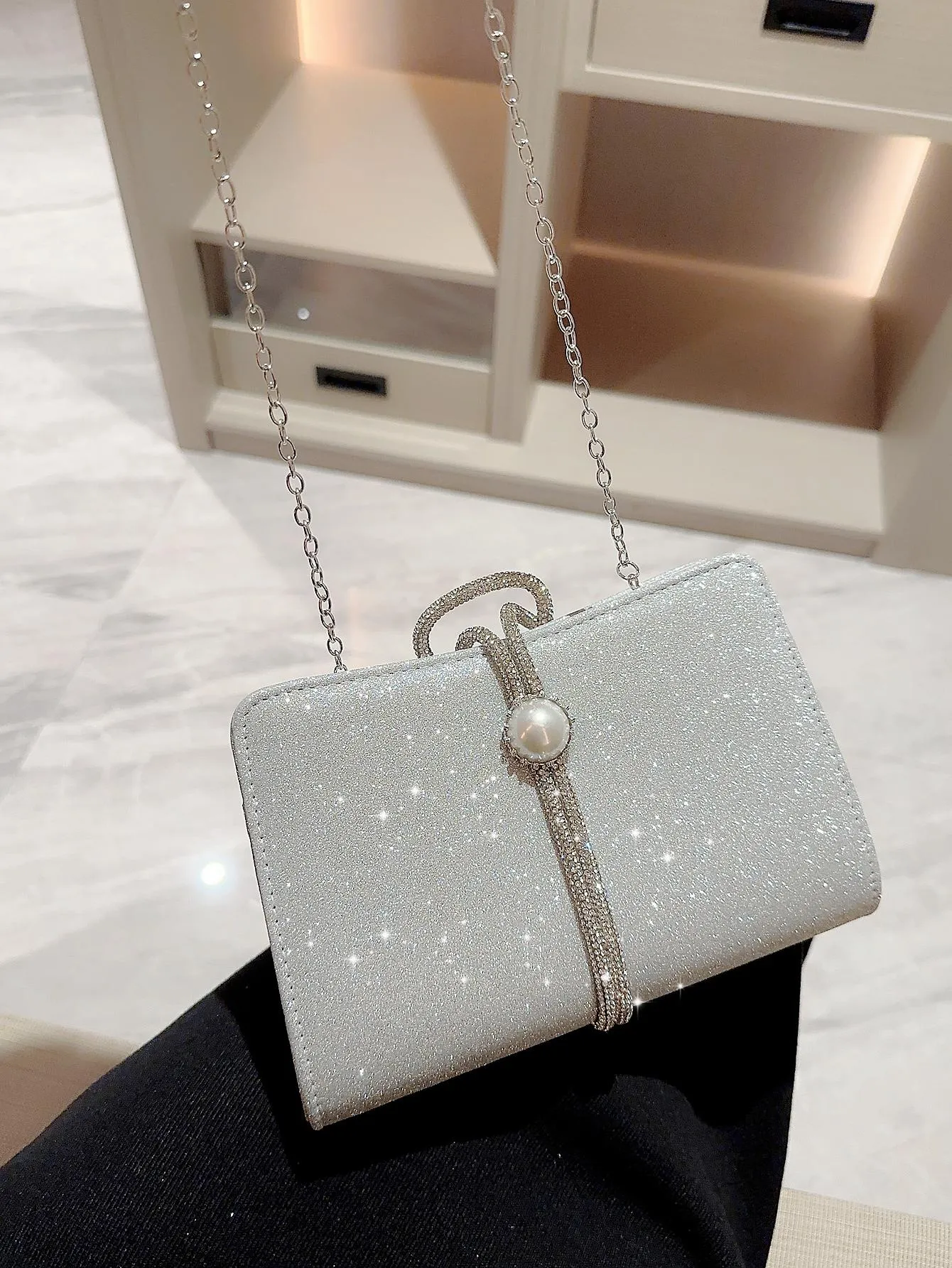 Luxury Glitter, Pearl Evening Handbag