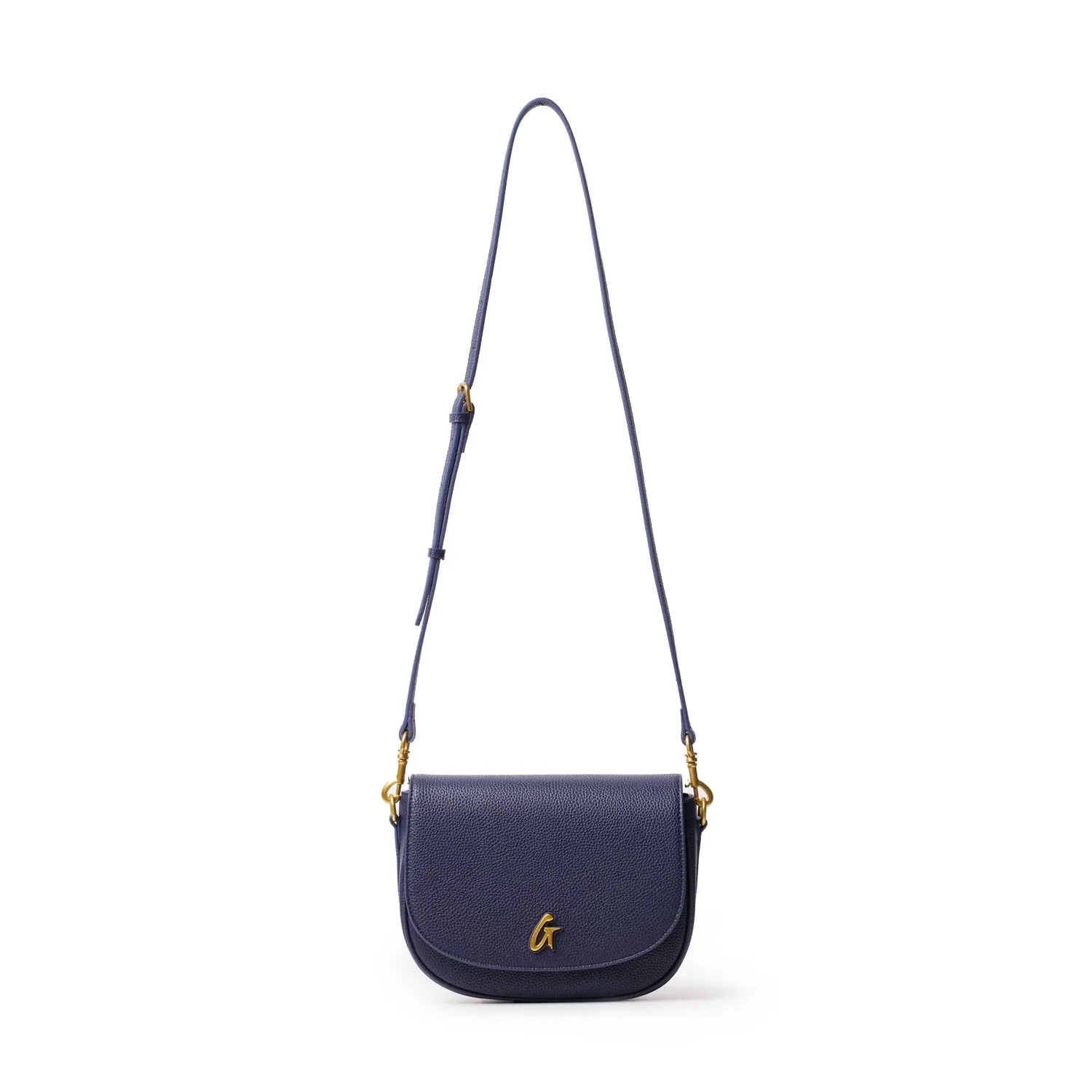 MEDIUM PEBBLE SHOULDER BAG - NAVY